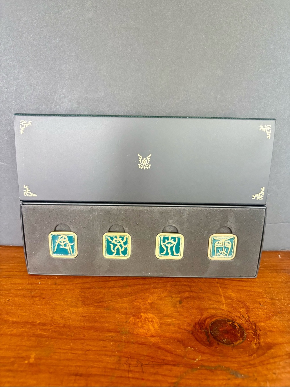 Legend of Zelda Tears of the Kingdom Decorative Green Enamel Square Pin Set